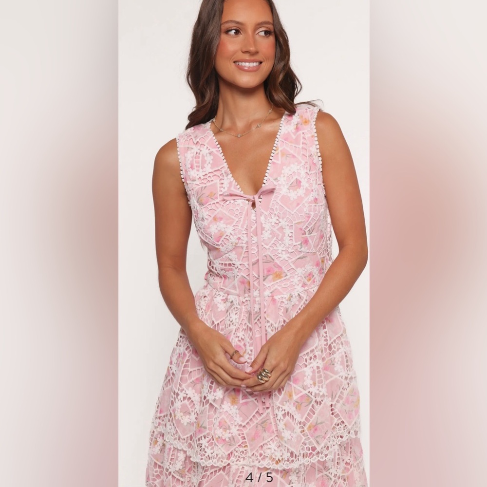 Petal and Pup Pink Lace Midi